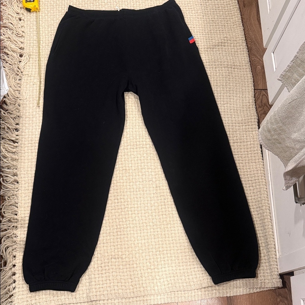 New Kule Mens Black Joggers with Red and Blue Accent XL